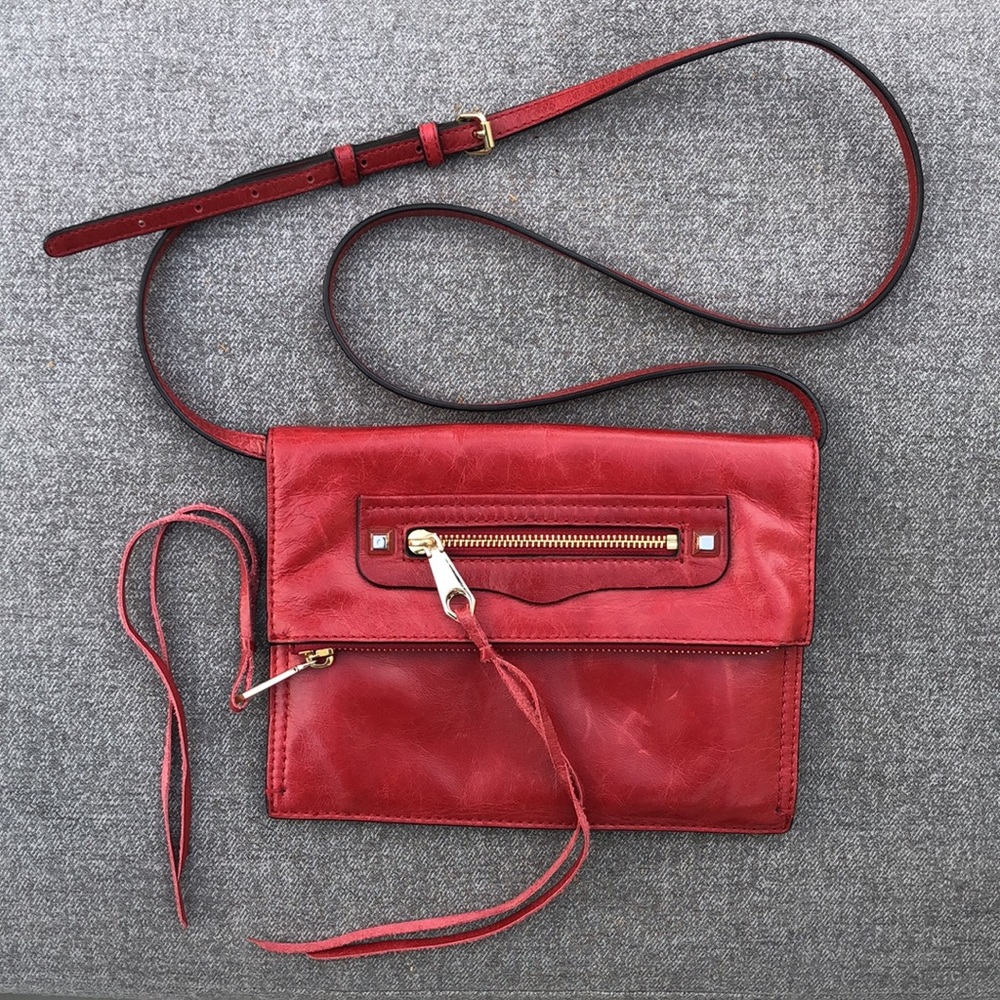 REBECCA MINKOFF Distressed Leather Crossbody Bag